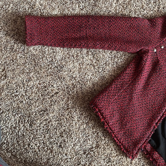 Monteau Red Blazer twist Jacket Size Medium - Picture 11 of 17